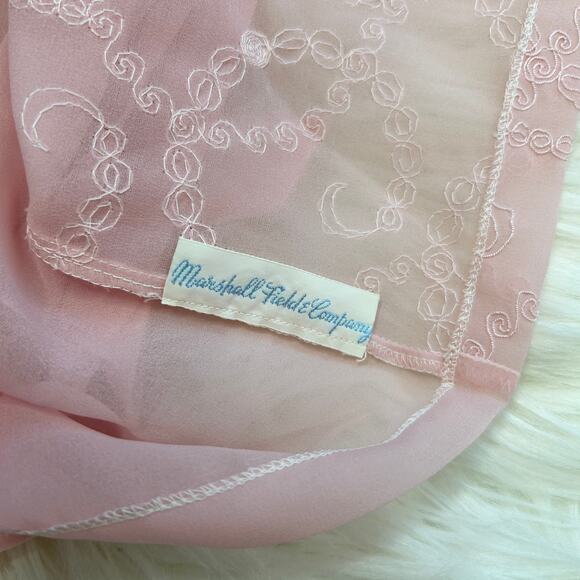 GOLDEN ROSE Vintage Top Sheer Pink Embroidered Romantic Feminine Ethereal Fairy - Picture 7 of 8